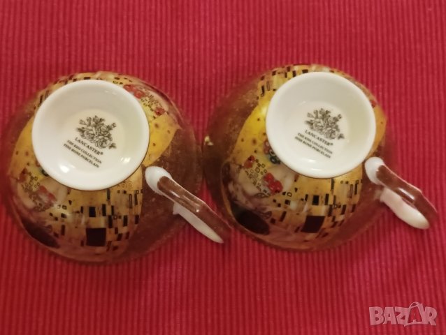 Сервиз от две чаши с чинийки за чай, кафе, Целувката, Густав Климт. , снимка 12 - Сервизи - 43525012