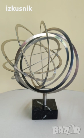 Пластика от инокс и мрамор– армирална сфера, снимка 5 - Статуетки - 53177096