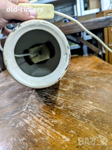 Ретро керамична настолна лампа с оригинален абажур – 70-те години, снимка 3 - Антикварни и старинни предмети - 53298046