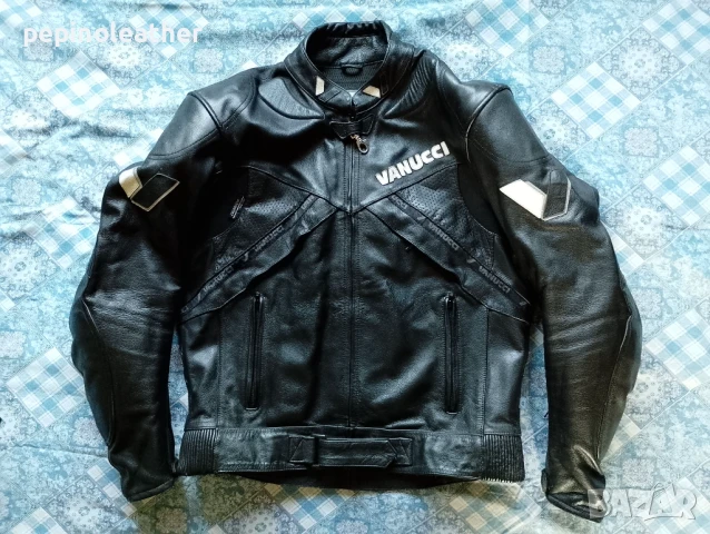 VANUCCI на LOUIS - Немско кожено мото яке с протектори, телешки бокс, снимка 3 - Якета - 50741645