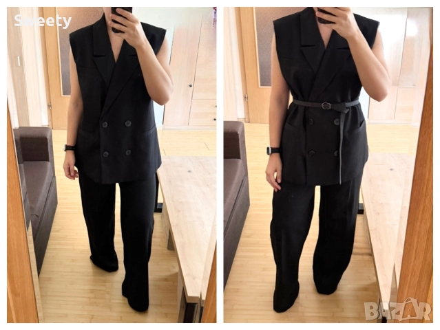 Елегантен сет елек H&M и панталон с широк крачол Sinsay 