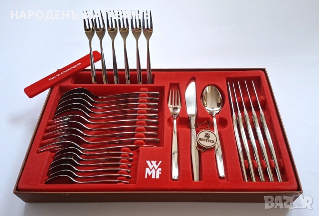 WMF - GERMANY - Сервиз прибори за хранене за 6 човека неръждаема стомана нож ножове вилици лъжици , снимка 3 - Прибори за хранене, готвене и сервиране - 53596531