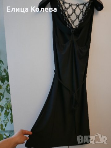 Черна рокля с ефектен гръб, снимка 3 - Рокли - 32866864