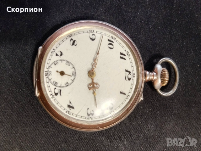Швейцарски СРЕБЪРЕН джобен часовник 1901г. с позлата - 6 РУБИНА - ПРОМОЦИЯ, снимка 17 - Джобни - 48366603