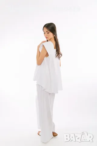 Дамски Ленен топ Altea - Бял, снимка 3 - Корсети, бюстиета, топове - 49479053