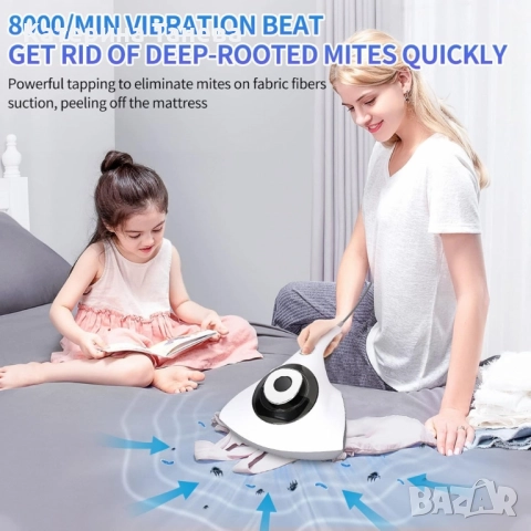 Ръчна преносима прахосмукачка за премахване на акари с кабел с мощно засмукване, снимка 3 - Прахосмукачки - 51528494