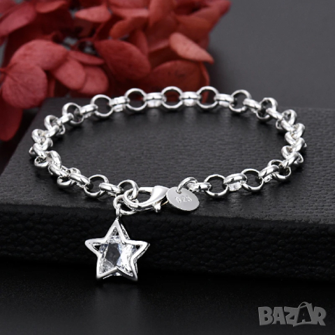 Сребърен комплект звезди, снимка 4 - Бижутерийни комплекти - 44887702