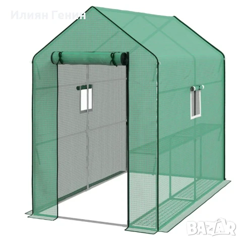 Покривало за оранжерия Outsunny, устойчиво на атмосферни влияния, UV лъчи, 140 x 213 x 190 см, снимка 9 - Оранжерии - 50465965