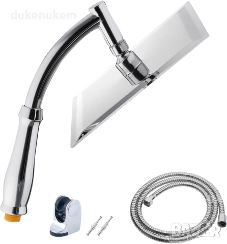 Душ слушалка, 8'' квадратен душ с маркуч 1.5 м