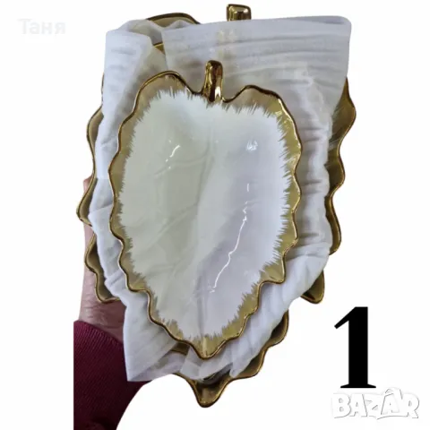 Комплект от 3броя керамични купи във формата на листо, снимка 8 - Други - 48853951