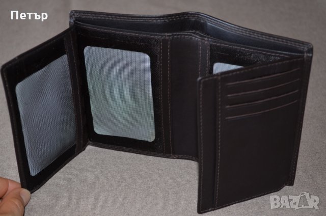 Mano Sutura M19010 тъмнокафяв вертикален портфейл до 14 карти, снимка 8 - Портфейли, портмонета - 32742260