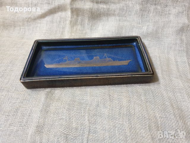 Порцеланов сувенирен поднос -specially designed for swedish american line, снимка 3 - Антикварни и старинни предмети - 43803594