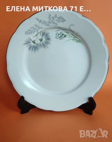 *Limoges France*чинии за основно и супа от блестящ бял порцелан платинен кант, снимка 13 - Чинии - 52136600