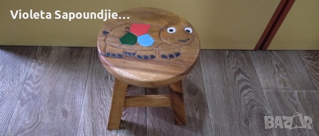 Детска дървена табуретка , снимка 4 - Мебели за детската стая - 43639221