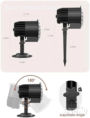 Нов Водоустойчив коледен проектор със снежинки и празнични мотиви двор, снимка 2 - Други - 51941173