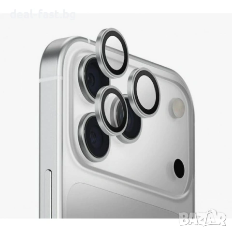 Протектор за камера iPhone 17 Pro / 17 Pro Max Orange / Blue / Silver, снимка 3 - Фолия, протектори - 53289486