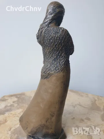 20см-1кг Anne David статуетка/шотландска бронзова скулптура/фигура на майка с бебе, снимка 3 - Статуетки - 50311198