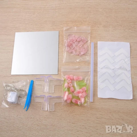 Нощна лампа куб  „Лале“ романтична декорация за бюро, хол, спалня, снимка 5 - Настолни лампи - 51367741