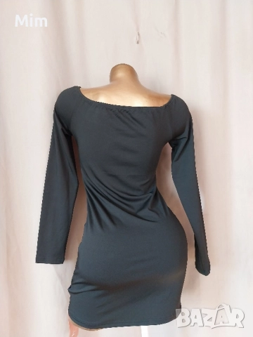 М Черна рокля със сребристи камъчета , снимка 5 - Рокли - 52024104