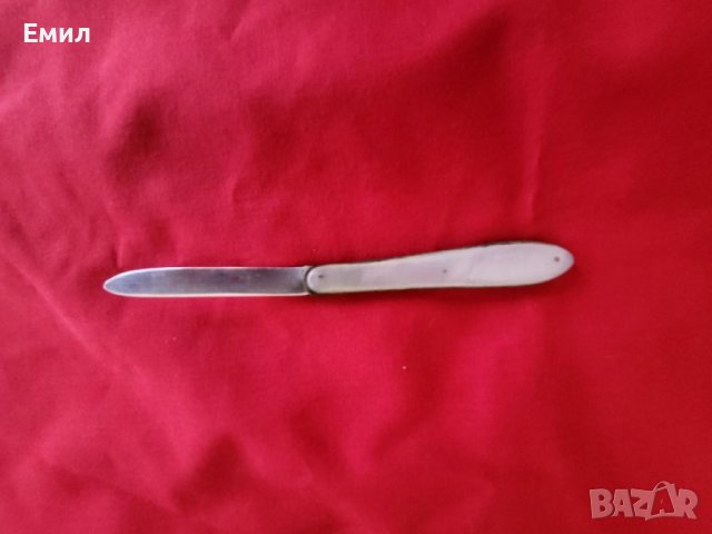 Антикварен сребърен джобен нож 1887г., снимка 2 - Колекции - 40286419