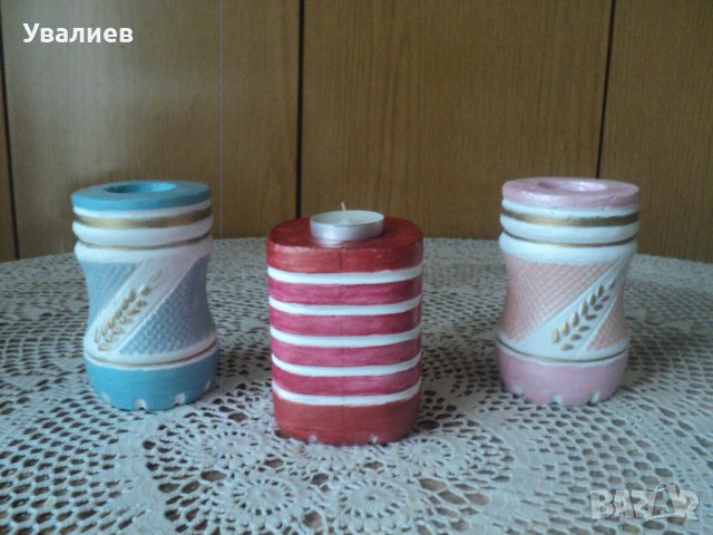 Свещници от алабастър / гипс/, снимка 4 - Други стоки за дома - 37762586