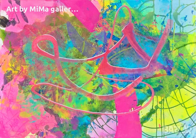 Абстракция 50х70 см., голяма картина, abstract painting, за Нова Година - оригинален подарък