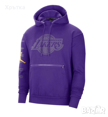 Jordan NBA Lakers 75th Anniversary - Оригинален мъжки суитшърт р-р M-L, снимка 2 - Суичъри - 52425309
