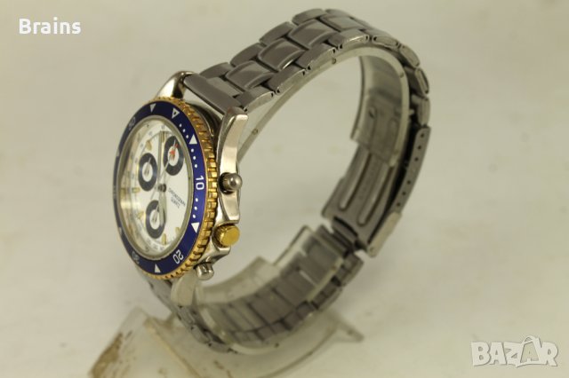 Мъжки Кварцов Хронограф Син Безел, снимка 5 - Мъжки - 37645255