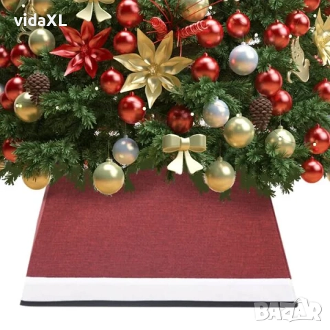 vidaXL Пола за коледна елха, червено и бяло, 48x48x25 см(SKU:331307), снимка 2 - Други - 52624274