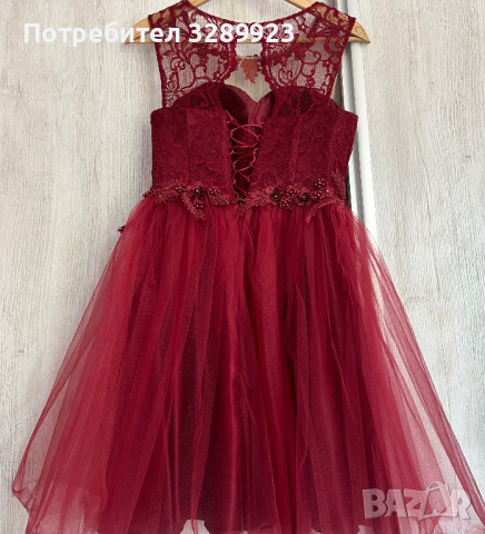 Къса рокля-бордо, снимка 3 - Рокли - 44922437