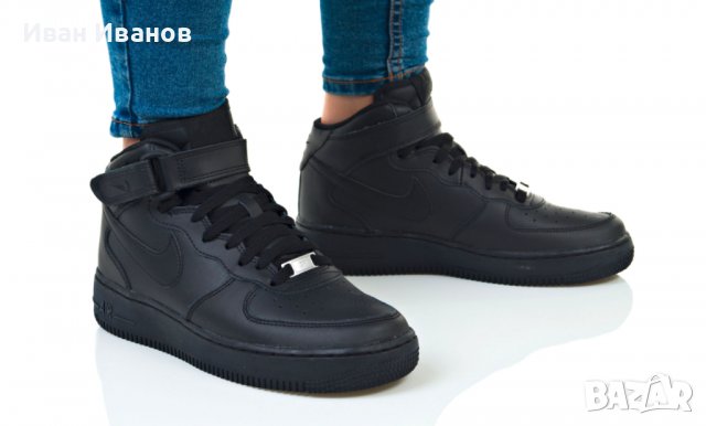 оригинални  кецове  (маратонки ) NIKE AIR FORCE 1 MID (GS)  номер 38-38,5, снимка 6 - Кецове - 38429752