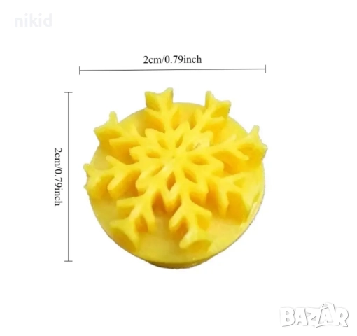 10 бр Снежинка снежинки малки печати печат за сладки тесто фондан бисквитки декорация, снимка 2 - Форми - 52894610