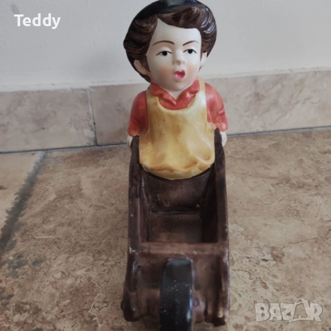 Винтидж керамична фигурка, градинска фигурка статуетка, снимка 4 - Статуетки - 52490898