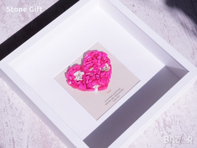 Рамка розов седеф, Подарък за първа годишнина, Подарък за кръщене, Подарък за 1 рожден ден