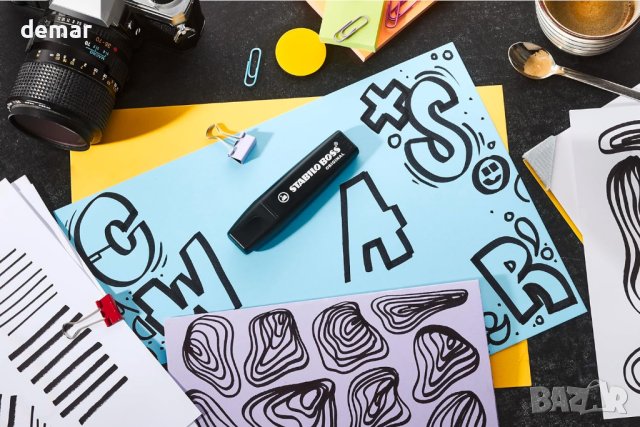 Маркери STABILO BOSS ORIGINAL - 10 броя - Черен, снимка 8 - Ученически пособия, канцеларски материали - 42940826