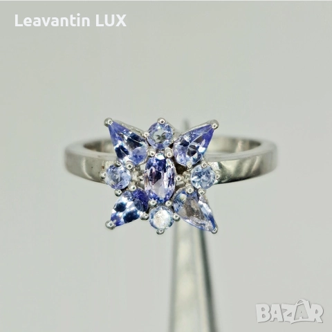 Сребърен пръстен с Танзанит , снимка 2 - Пръстени - 52955610