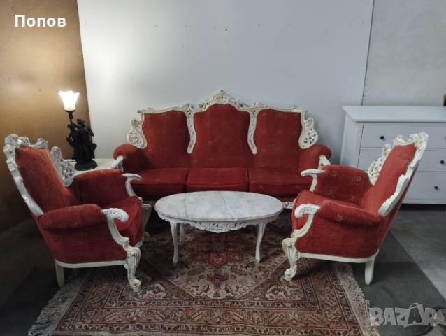 Барокова гарнитура, снимка 7 - Дивани и мека мебел - 44846687