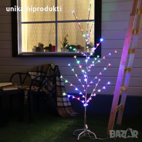 Коледно/новогодишно светещо дръвче 150 см – 85 LED цветчета, многоцветно, плаващ ефект, релакс, снимка 4 - Лед осветление - 52265427