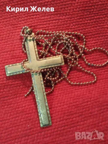 СТАР МЕСИНГОВ СТИЛЕН НАГРЪДЕН КРЪСТ и ЗЛАТИСТА ФИНА ВЕРИЖКА с НУЖДА от ЗАКОПЧАЛКА 43031, снимка 11 - Антикварни и старинни предмети - 47282720