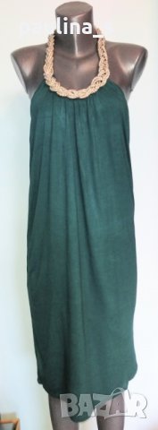 Дизайнерска рокля за повод "Gina Tricot"® / Зелена рокля / голям размер , снимка 1 - Рокли - 26297521