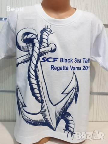Нова детска тениска с трансферен печат Котва, Морска