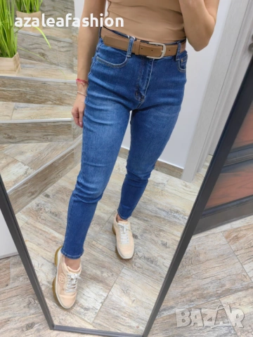 Дамски дънки момфит с колан, снимка 6 - Дънки - 53033367