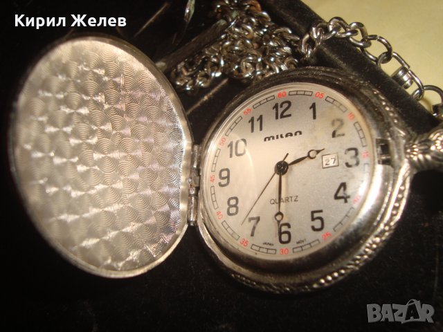 ВИНТИДЖ MILAN QUARTZ JAPAN MUVT ДЖОБЕН КВАРЦОВ ЧАСОВНИК ОРНАМЕНТИРАН 21977, снимка 10 - Джобни - 32714257