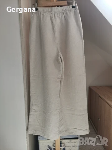 H&M панталон лен, снимка 5 - Панталони - 51005532