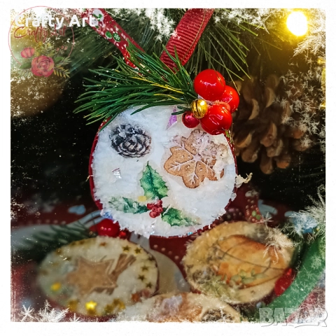 Дървени висулки за елха, снимка 3 - Декорация за дома - 51956520