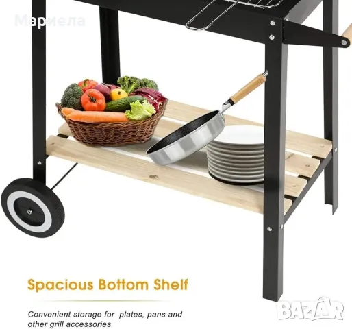 Скара на Дървени Въглища / 85,5х41х78см. / Градинско Барбекю, снимка 3 - Барбекюта - 49841543