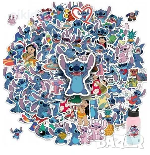 50 бр Лило и Стич lilo stitch самозалепващи лепенки стикери за украса декор картонена торта парти, снимка 11 - Други - 28665011