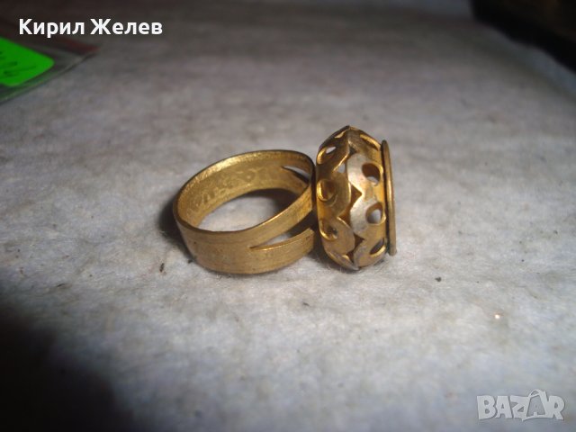 СТАРИНЕН МЕСИНГОВ РЪЧНО МАЙСТОРСКИ ИЗРАБОТЕН ПРЪСТЕН от ДИНАР РЯДЪК за КОЛЕКЦИЯ 26724, снимка 10 - Антикварни и старинни предмети - 36771603