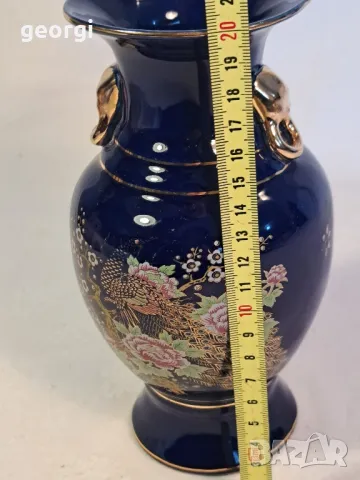 порцеланова ваза кобалтов порцелан  21/3, снимка 6 - Вази - 49175947