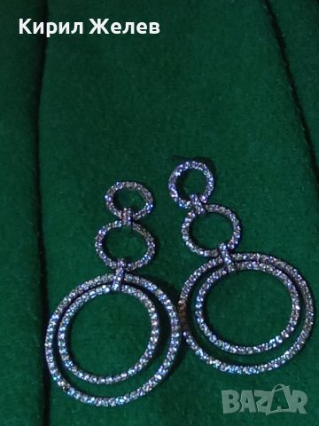 КРАСИВИ СТАРИ СРЕБЪРНИ КРИСТАЛНИ ВИНТИДЖ - АРТ ОБЕЦИ 32587, снимка 17 - Обеци - 38382045